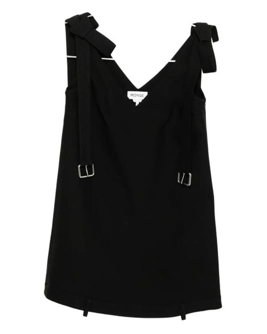 Robe Courte À Épaules Nouées Monse en coloris Black