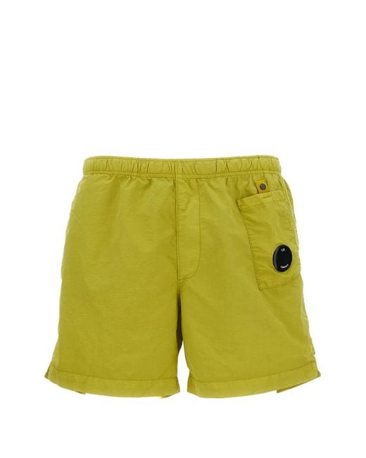 C P Company Green Logo-Detail Swim Shorts for men