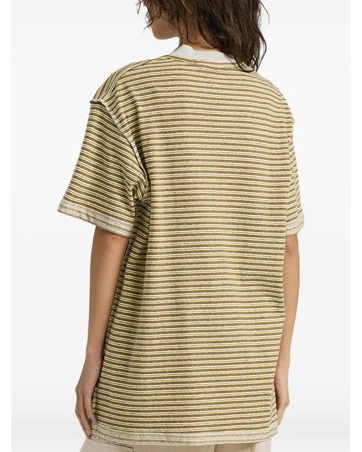 Song For The Mute Yellow T-Shirt À Rayures Et Motif De Fleurs
