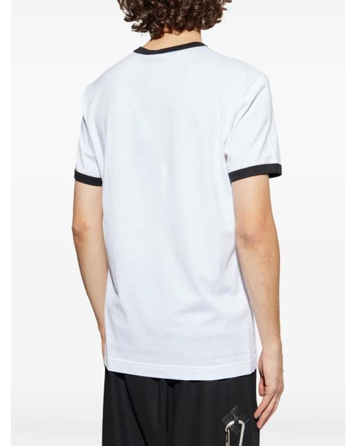 Dolce & Gabbana White Text-Print T-Shirt for men