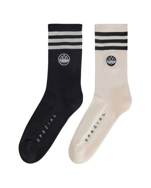 Adidas Black Statement Striped Socks Set (Set Of Two) for men