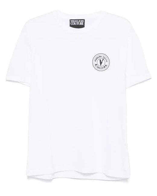 Versace Jeans Couture White V-Emblem T-Shirt for men
