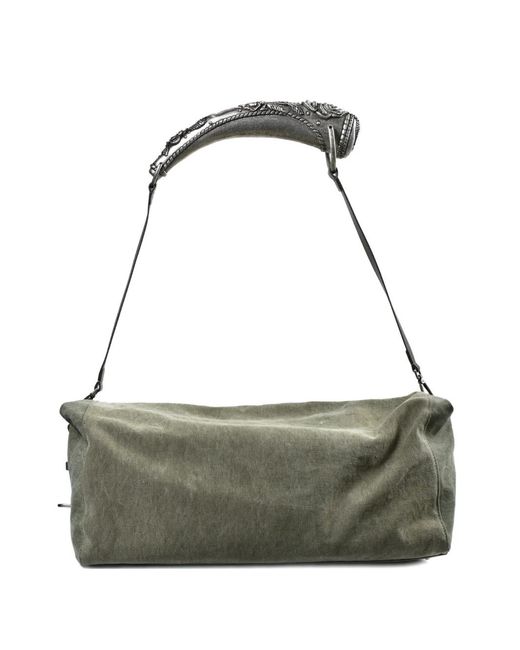 Enfants Riches Deprimes Green Floral-Handle Shoulder Bag for men