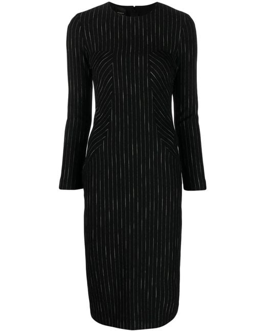 Pinko Black Striped Midi Dress