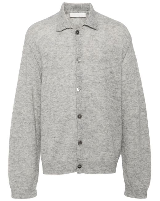 Pointed-flat collar button-down cardigan Our Legacy pour homme en coloris Gray