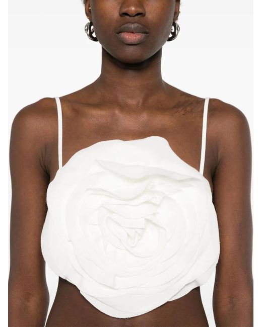 Top Con Applicazione A Fiori di Blumarine in White