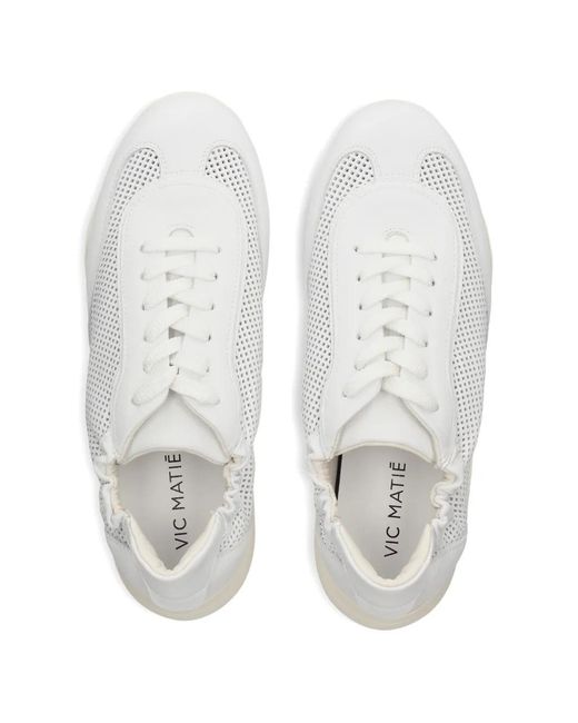 Vic Matié White Baskets Perforées À Chevilles Élastiquées