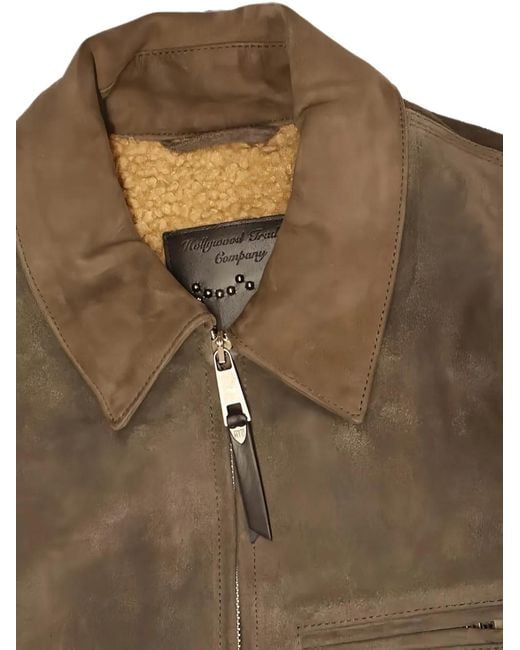 HTC Brown Zip-Up Suede Jacket for men