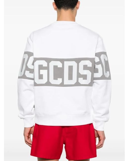 Gcds White Logo-Print Sweatshirt