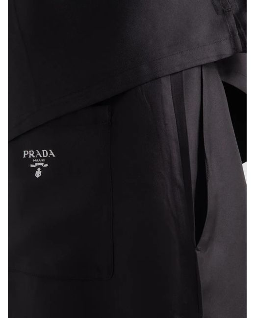 Prada Joggingshorts Aus Seide in Black für Herren