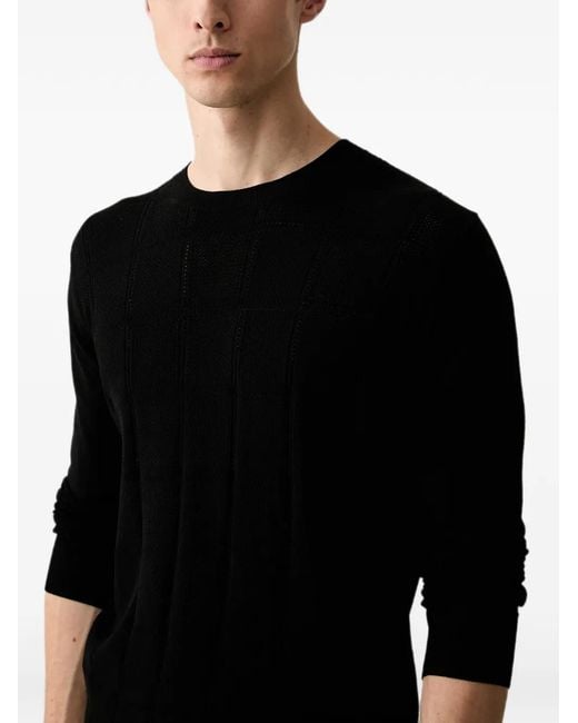Karl Lagerfeld Black Textured-Knit Sweater for men