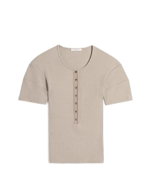 Lemaire Natural Cotton And Linen T-Shirt
