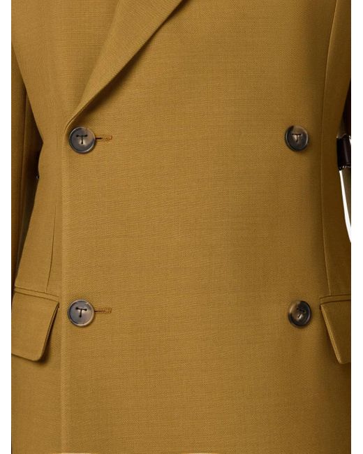 Tod's Green Double-Breasted Wool Jacket