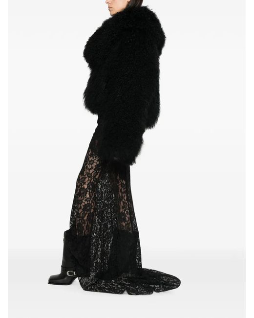 The Attico Black Shearling Textured Jacket