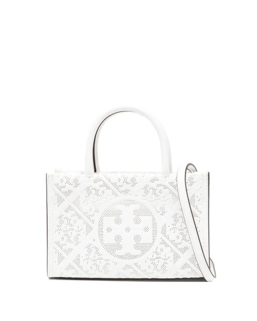 Mini Sac À Main Ella Bio Perforé Tory Burch en coloris White
