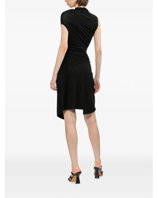 Helmut Lang Black Robe Asymétrique Drapée