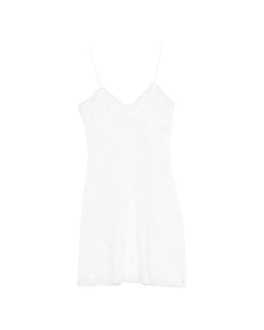 GIMAGUAS White Beatrice Lace-Trim Mini Dress