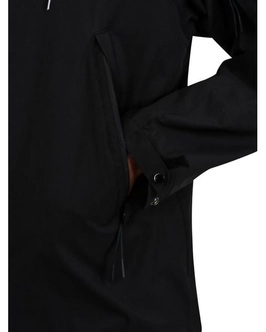 C P Company Black Long-Sleeve Hooded Jacket for men