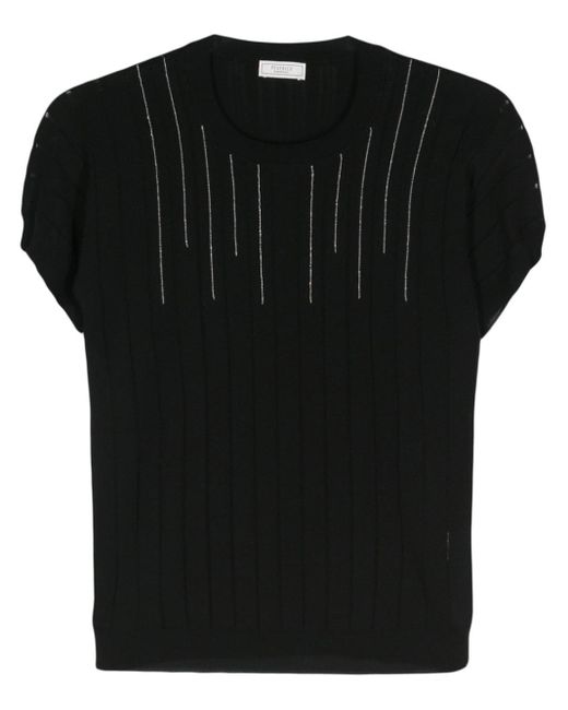 Peserico Black Stripe-pattern Knitted Top