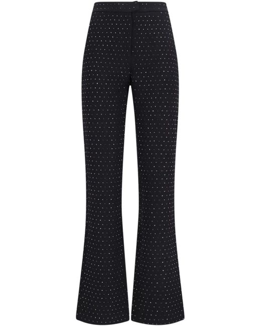 ANDAMANE Blue Crystal-Embellished Straight Trousers