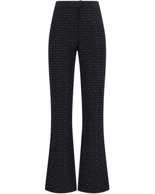 Pantalones rectos con apliques de cristales ANDAMANE de color Blue