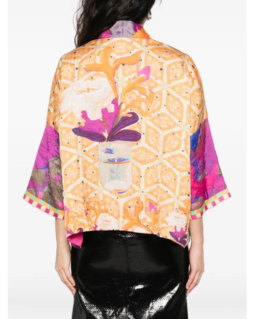 Yavi Jack Met Abstracte Print in het Pink