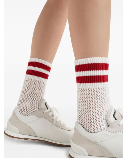 Brunello Cucinelli オープンニット 靴下 White