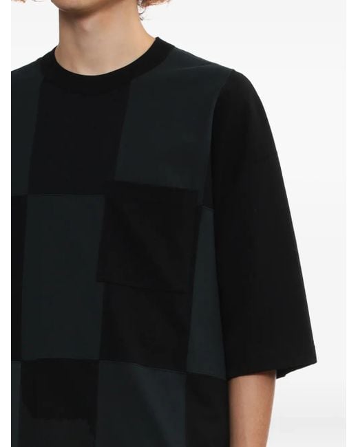 Comme des Garçons Black Check-Pattern Patch-Pocket T-Shirt for men