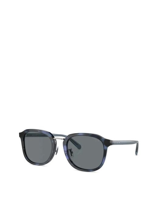 COACH Gray Tortoiseshell-Effect Round-Frame Sunglasses for men