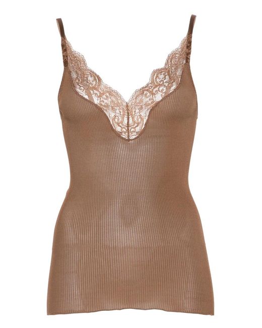 Saint Laurent Brown Sleeveless Tops