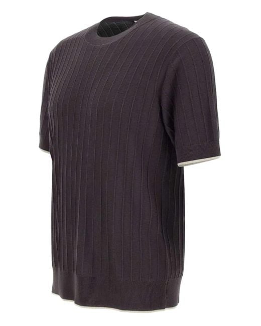 Paolo Pecora Black Silk-Blend T-Shirt for men