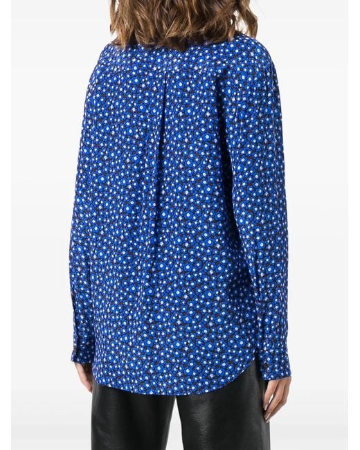 P.A.R.O.S.H. Blue Ruffle-Trim Shirt