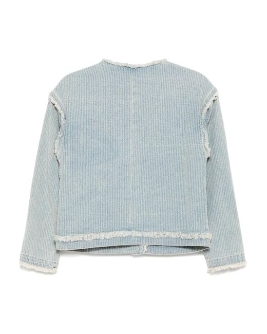 Musium Div. Blue Round-Neck Denim Jacket