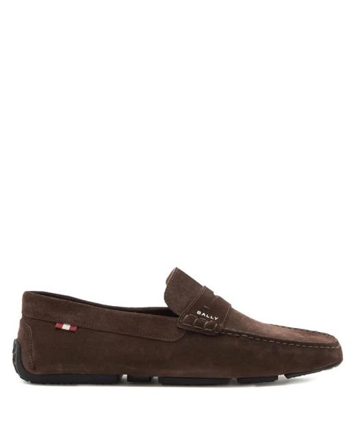 Bally Brown Pilot Driver Suede Loafers for men