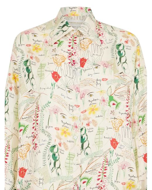 La Prestic Ouiston White Lauren Printed Shirt