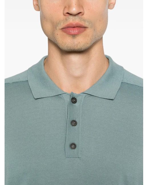 C P Company Blue Polo Collar Knitwear for men