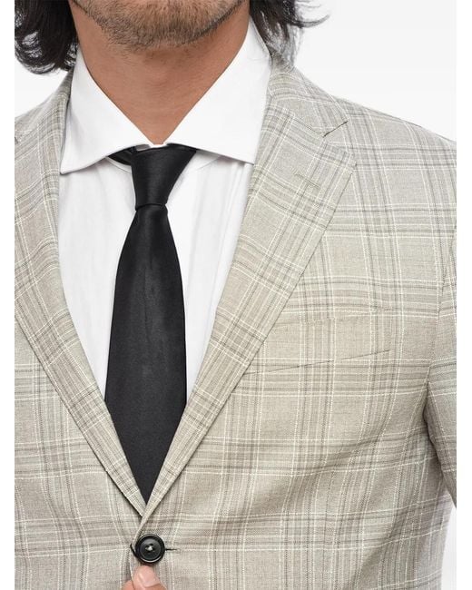 Corneliani Natural District Check Single-Breasted Blazer for men