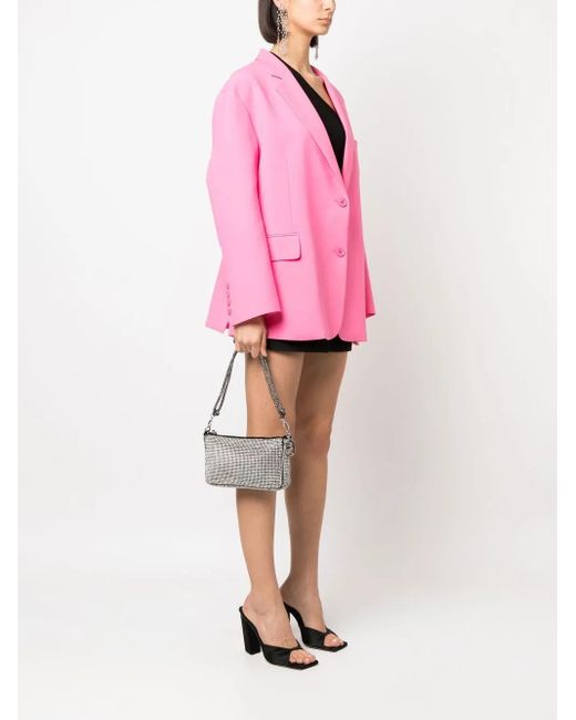 Twinset Gray Crystal Embellished Shoulder Bag