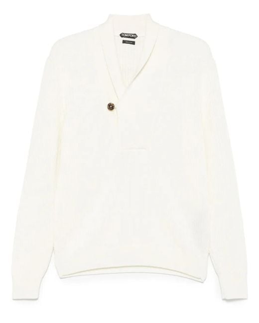 Pull À Col Châle Tom Ford pour homme en coloris White
