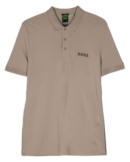 Boss Natural Logo-rubberised Polo Shirt for men