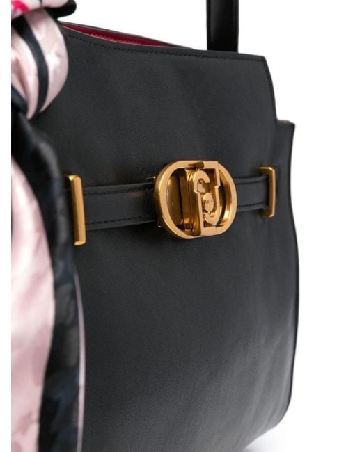 Liu Jo Black Medium Logo-buckle Tote Bag