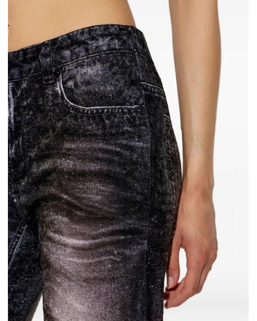 AVAVAV Black Denim-Print Trousers