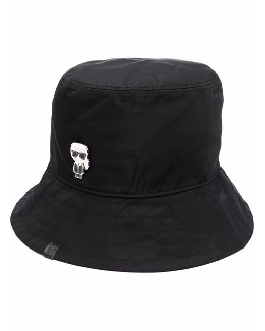 Karl Lagerfeld Cotton Logo-embellished Bucket Hat in Black for Men - Lyst