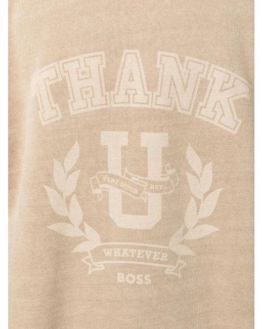 Boss Sweater Met Ronde Hals in het Natural voor heren