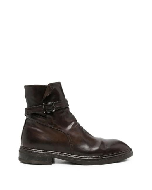 Officine Creative Black Concept 003 Buckle-Fastening Biker Boots for men