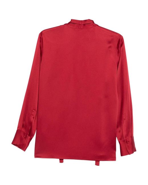 Antonelli Red Tie-Neck Blouse