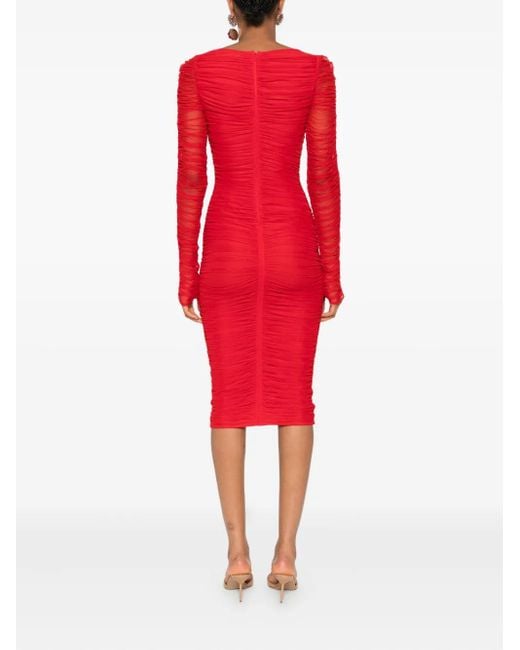 Robe Volantée À Manches Longues Blumarine en coloris Red