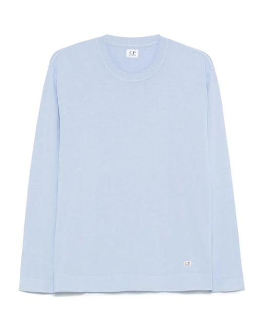 C P Company Blue Cotton Crepe T-Shirt for men