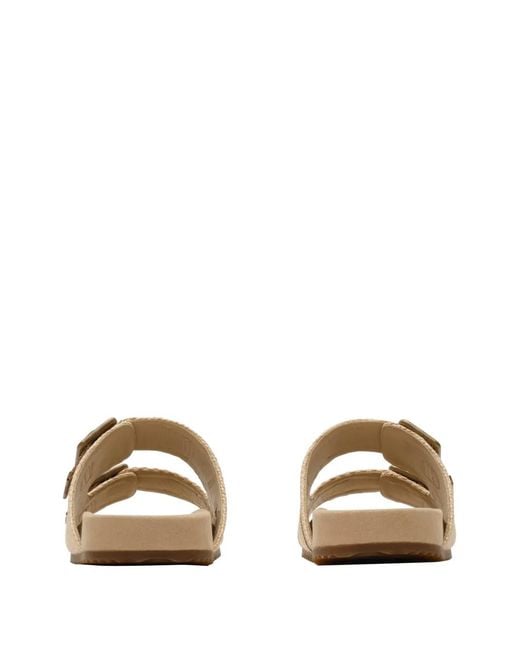 Burberry Natural Raffia-Effect Urchin Sandals