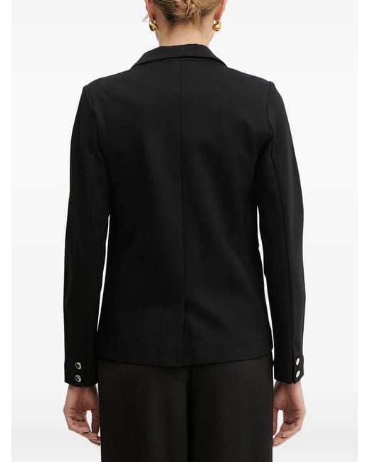 Morgan Black Button-Cuff Single-Breasted Blazer